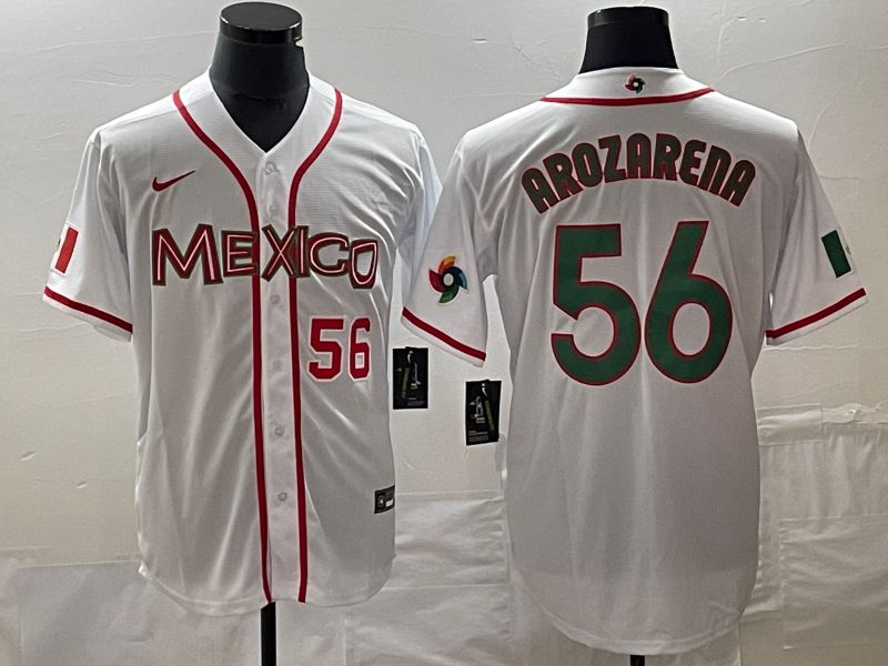 Men 2023 World Cub Mexico #56 Arozarena White green Nike MLB Jersey 7->more jerseys->MLB Jersey